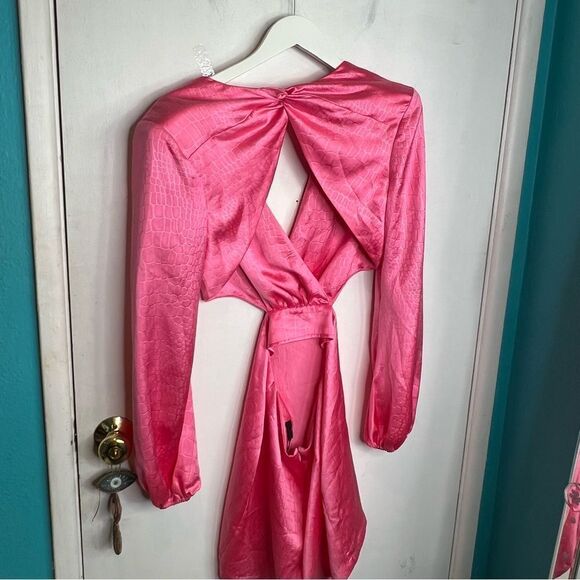 MICHAEL COSTELLO X REVOLVE  Tempest Dress in Pink OPEN BACK PADDED SHOULDERS - Picture 8 of 13